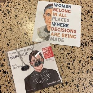 RBG Dissent Collar earrings & Magnet